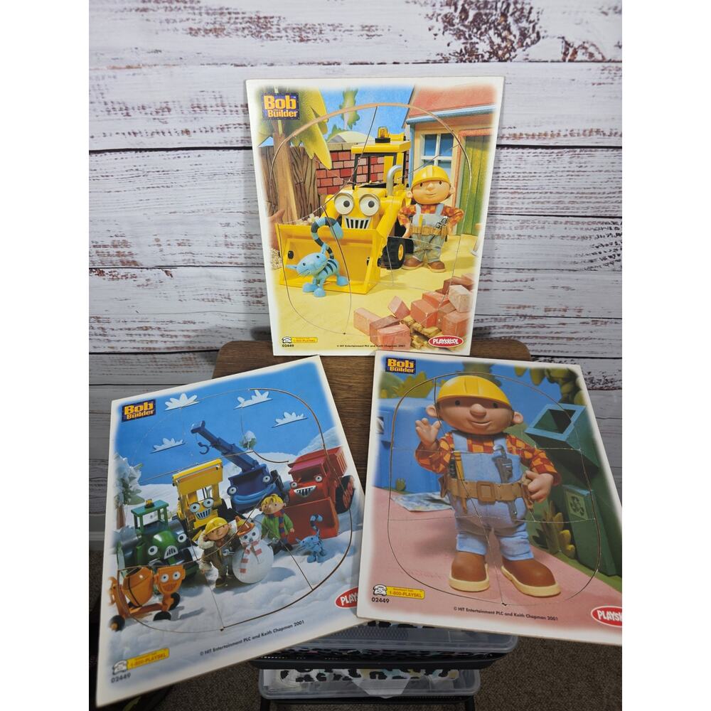 Bob the Builder Puzzle Lot of 3 Kids Jigsaw Construction Nickelodeon Complete